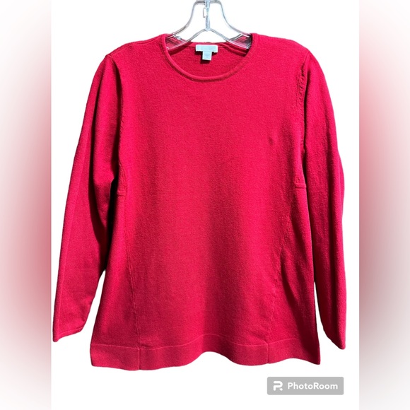J. Jill Tops - J. Jill Women’s Red Trapeze Long Sleeve Pullover‎ Sweater A-Line Size XS